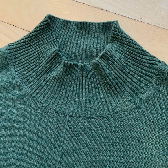 REPEAT High Neck Green Sweater w/Puffy Sleeves - Picture 5 of 7